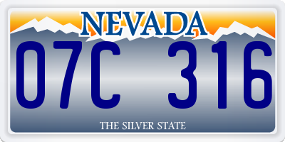 NV license plate 07C316