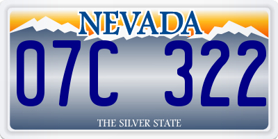 NV license plate 07C322