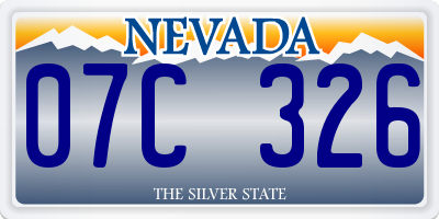 NV license plate 07C326