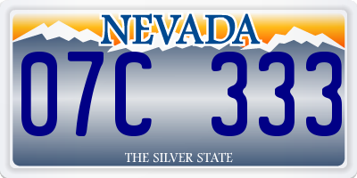NV license plate 07C333