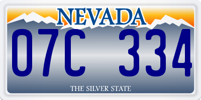 NV license plate 07C334