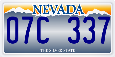 NV license plate 07C337