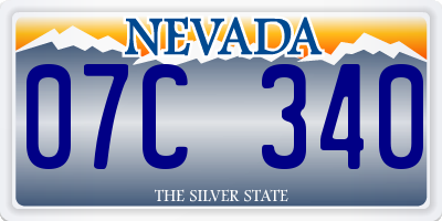 NV license plate 07C340