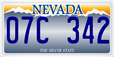 NV license plate 07C342