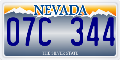 NV license plate 07C344