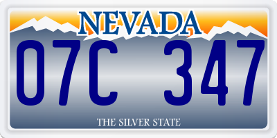 NV license plate 07C347
