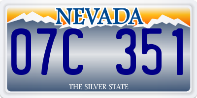 NV license plate 07C351