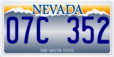 NV license plate 07C352
