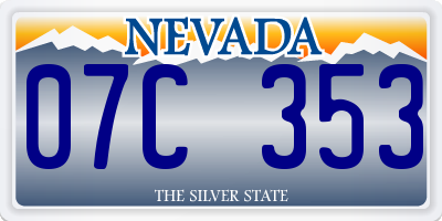 NV license plate 07C353