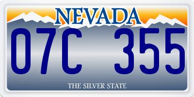 NV license plate 07C355