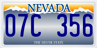 NV license plate 07C356