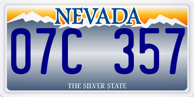 NV license plate 07C357