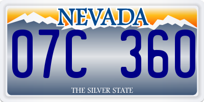 NV license plate 07C360