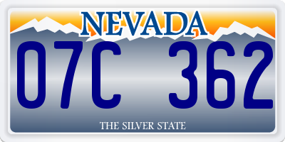 NV license plate 07C362