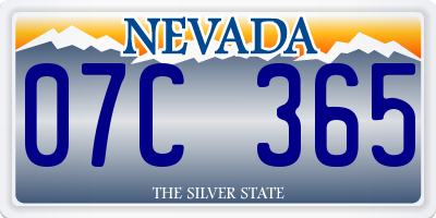 NV license plate 07C365