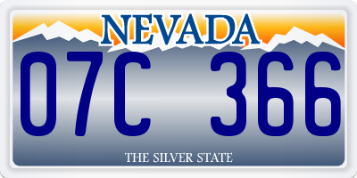 NV license plate 07C366