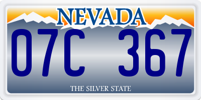 NV license plate 07C367