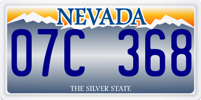 NV license plate 07C368