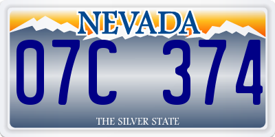 NV license plate 07C374