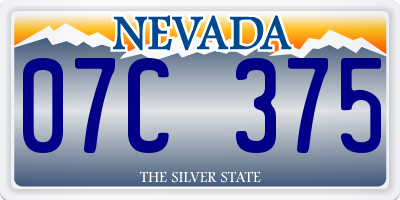 NV license plate 07C375