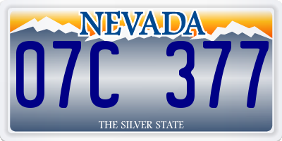 NV license plate 07C377