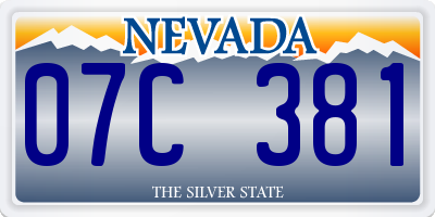 NV license plate 07C381