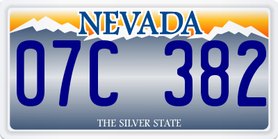 NV license plate 07C382