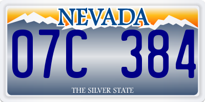 NV license plate 07C384