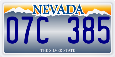 NV license plate 07C385
