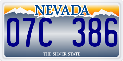 NV license plate 07C386