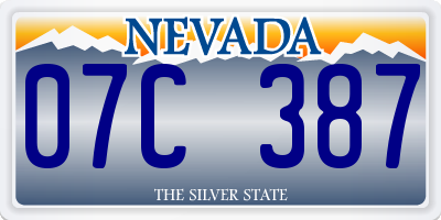 NV license plate 07C387