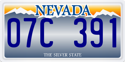 NV license plate 07C391