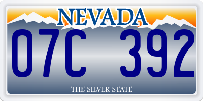 NV license plate 07C392