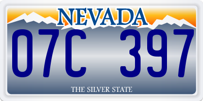 NV license plate 07C397