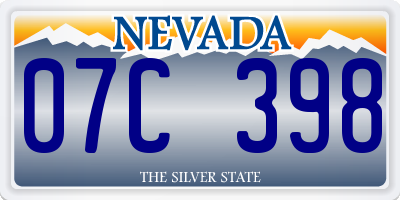 NV license plate 07C398