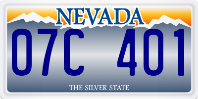 NV license plate 07C401