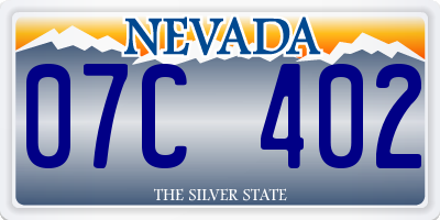 NV license plate 07C402