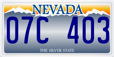NV license plate 07C403