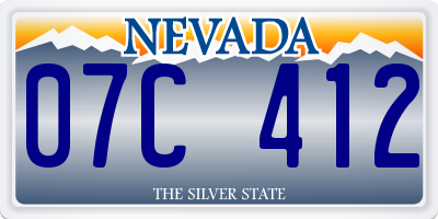 NV license plate 07C412