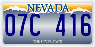 NV license plate 07C416