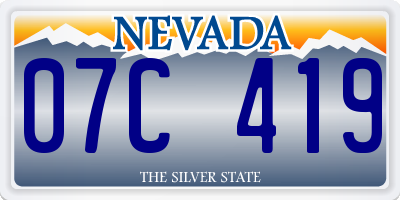 NV license plate 07C419