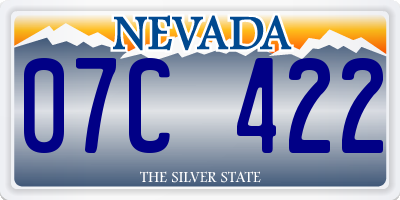 NV license plate 07C422