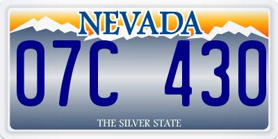 NV license plate 07C430