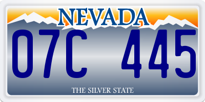 NV license plate 07C445