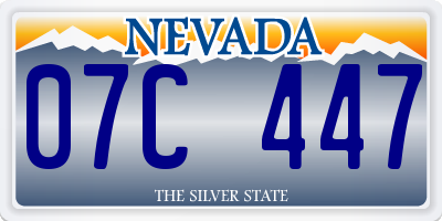 NV license plate 07C447