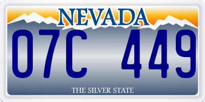 NV license plate 07C449