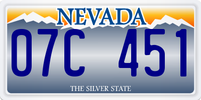 NV license plate 07C451