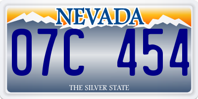 NV license plate 07C454