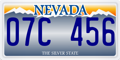 NV license plate 07C456