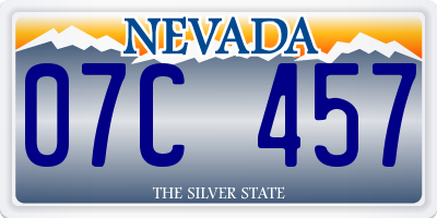 NV license plate 07C457